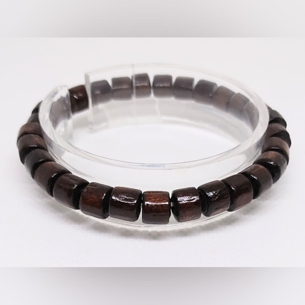 Men's bracelet beaded beads brown new e33